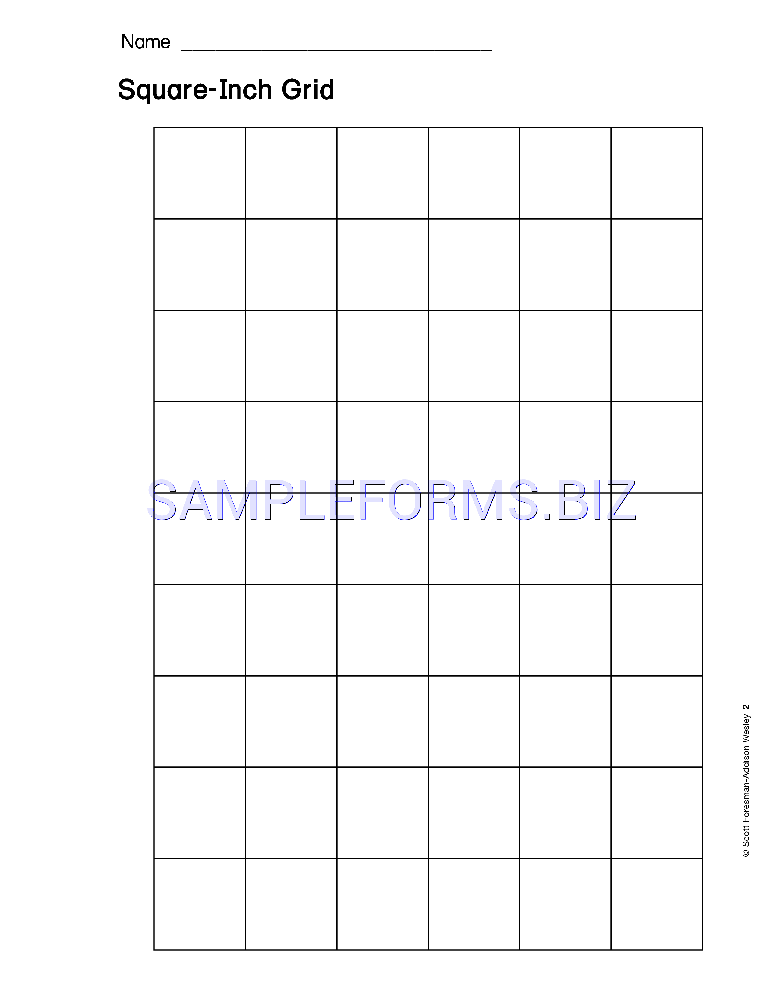 Preview free downloadable Square-Inch Grid in PDF (page 1)